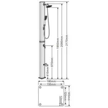 Solarni tuš 35l sa slavinom za nogu KR-16-1 Solarni tuš 35l sa slavinom za nogu KR-16-1